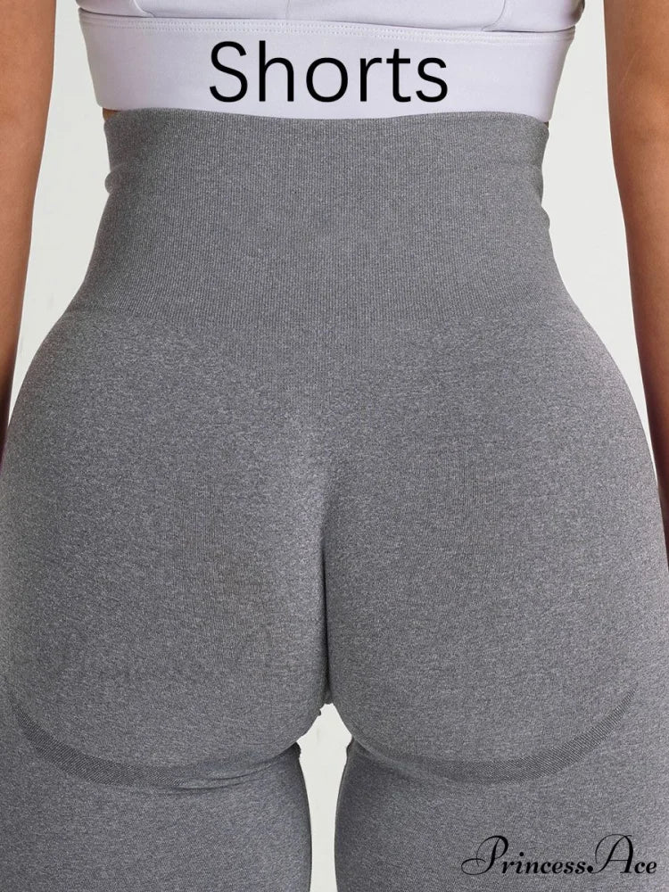 Sport Slim Shorts Seamless Leggings Gray Shorts / S