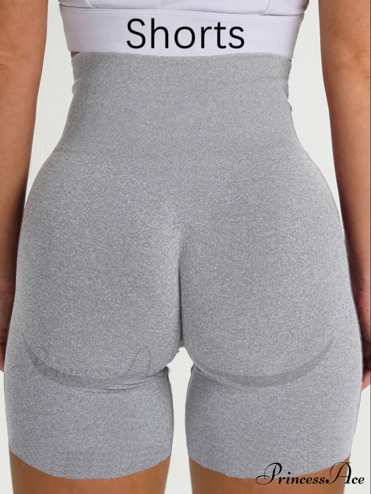 Sport Slim Shorts Seamless Leggings Lgray Shorts / S