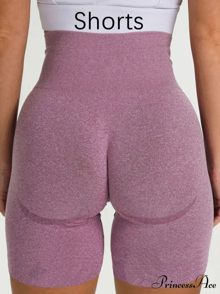 Sport Slim Shorts Seamless Leggings Pink Shorts 1 / S