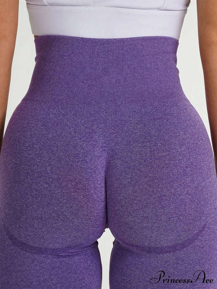 Sport Slim Shorts Seamless Leggings Purple Shorts / S