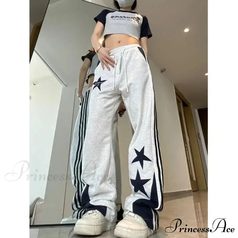 Sports Elastic Waist Trousers GRAY / M pants-241228