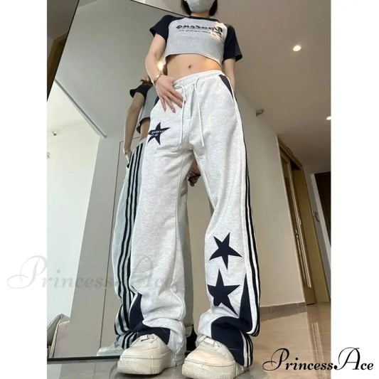 Sports Elastic Waist Trousers GRAY / M pants-241228