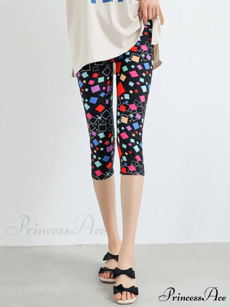 Sportswear Mujer Print Capris Pants Russia Square / S