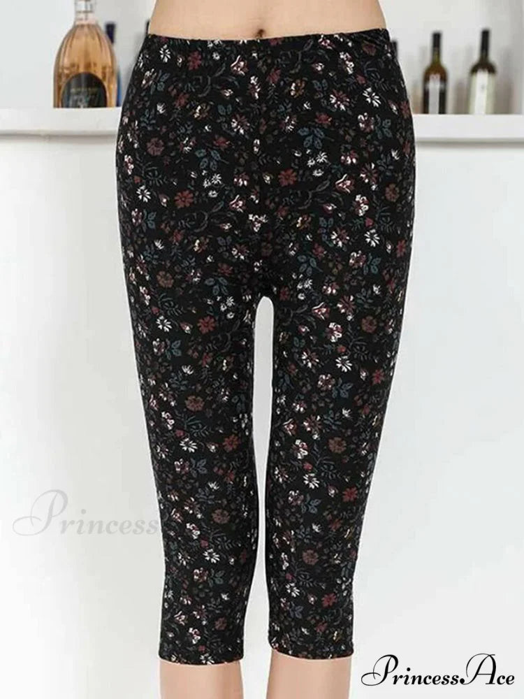 Sportswear Mujer Print Capris Pants Small Daisies / S