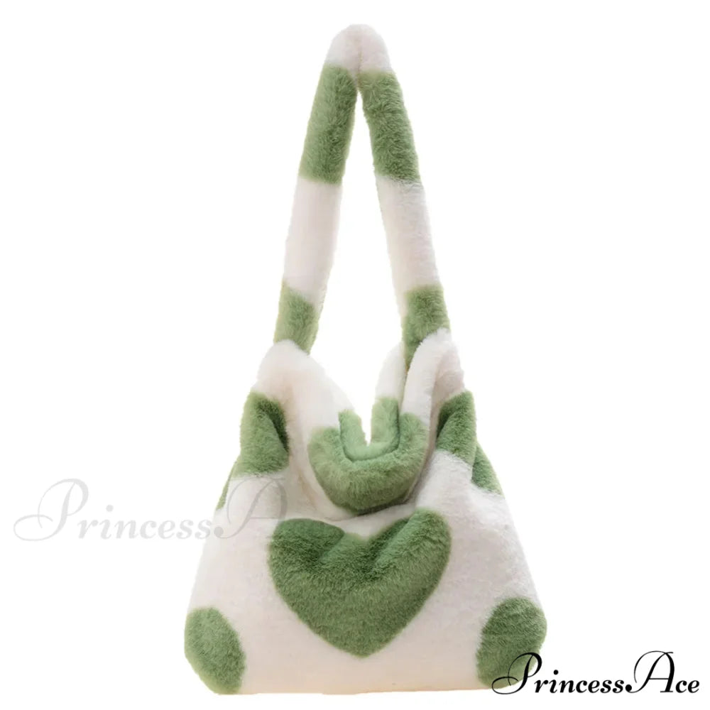Spotted Affection Heart Design Underarm Shoulder Purse Green Heart shoulder-250126