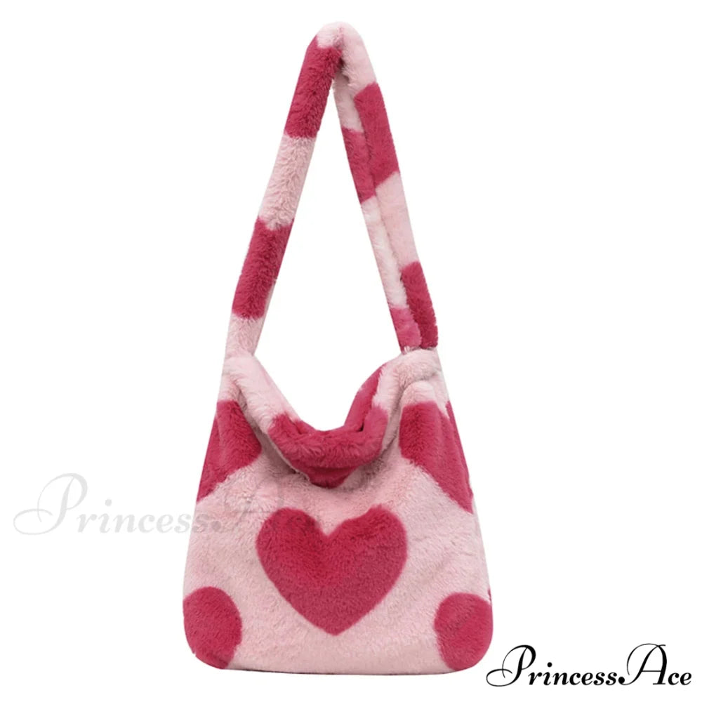 Spotted Affection Heart Design Underarm Shoulder Purse Red Heart shoulder-250126