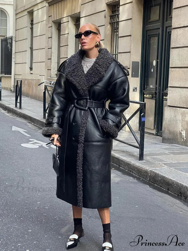 Spotted Artificial Mink Fur Winter Overcoat overcoats-241228