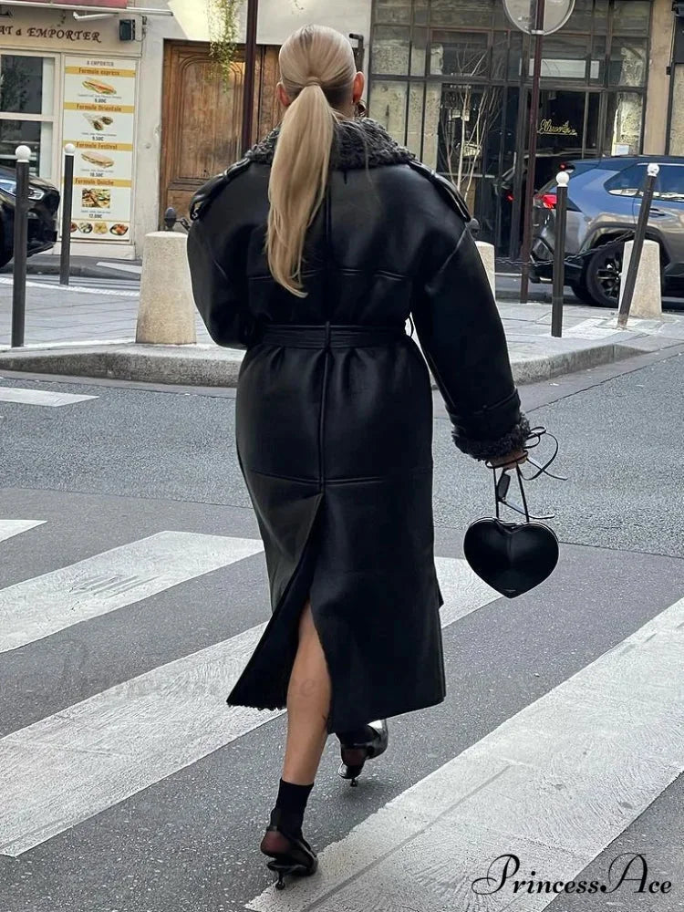 Spotted Artificial Mink Fur Winter Overcoat overcoats-241228