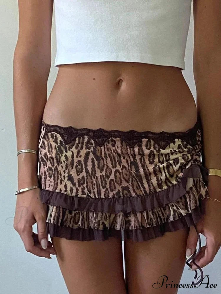 Spotted Cinch Vintage Skirt Coffee / S skirts-250223