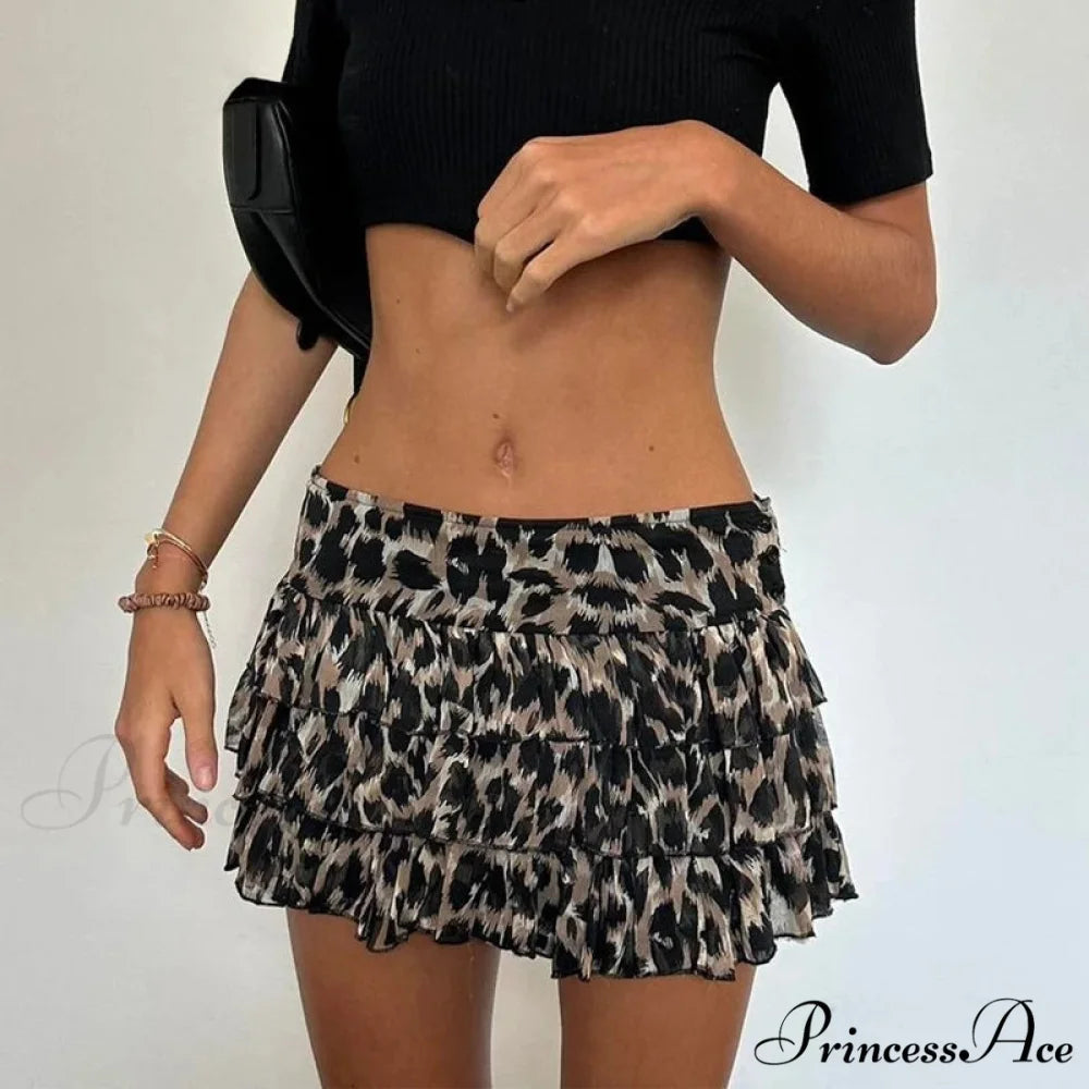 Spotted Pattern Frilled Vintage Skirt skirts-250223