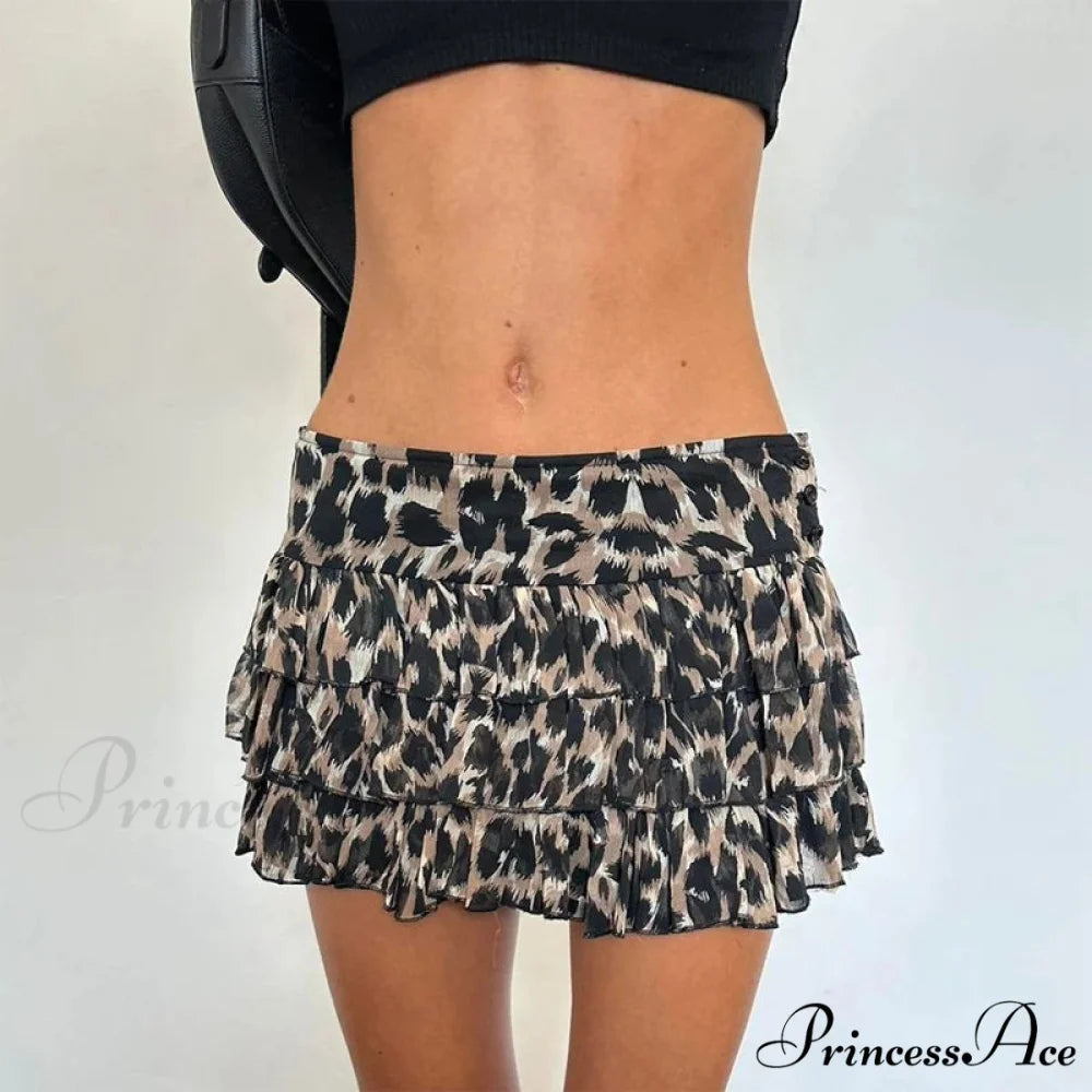 Spotted Pattern Frilled Vintage Skirt skirts-250223