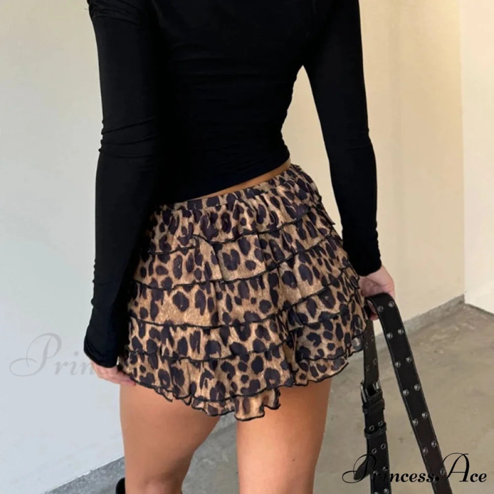 Spotted Pattern Layered Slim Skirt skirts-250223