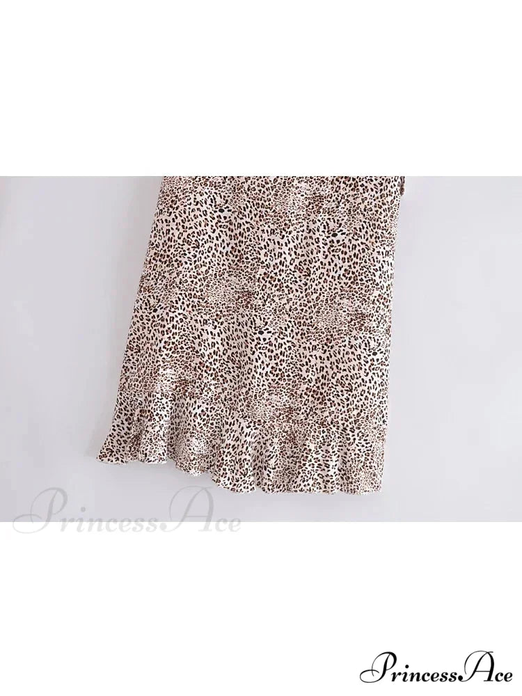 Spotted Pattern Seaside Free-Spirited Skirt Frills Separated Uneven Maxi Boho Skirt skirt-250126