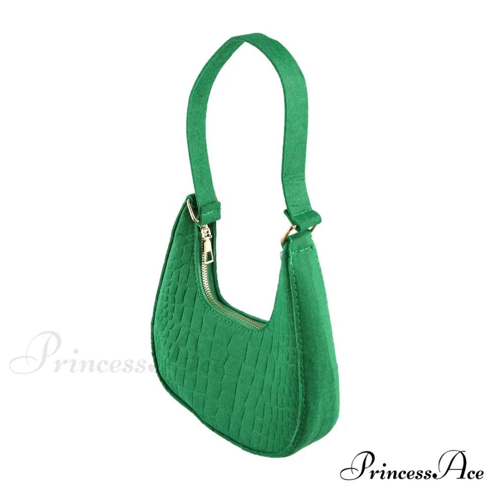 Spotted Patterns Armpit Shoulder Bag for Women Green shoulder-250126