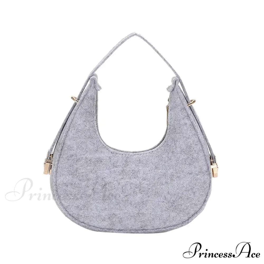Spotted Patterns Armpit Shoulder Bag for Women Grey shoulder-250126