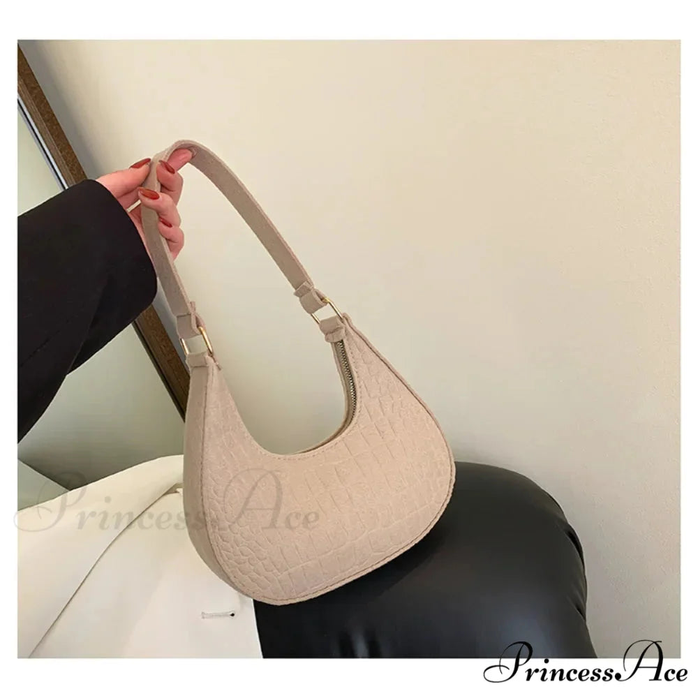 Spotted Patterns Armpit Shoulder Bag for Women khaki shoulder-250126