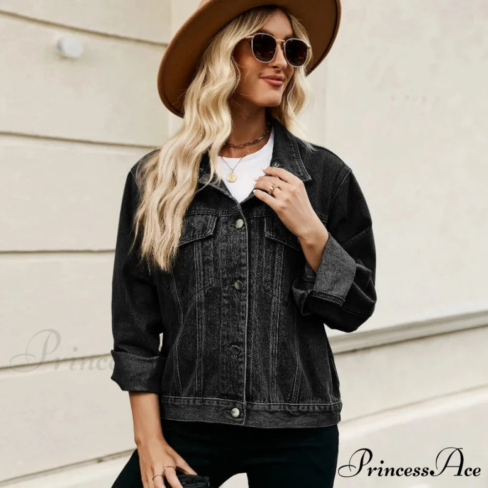 Spring Summer European American Style Short Hooded Long-sleeved Casual Jacket