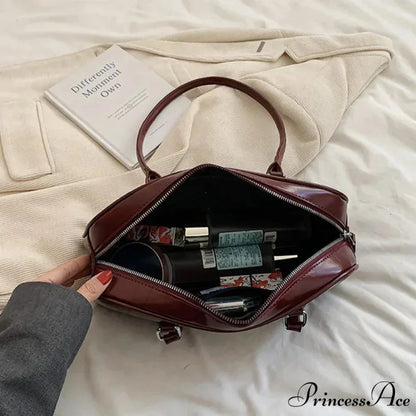 Spring Vintage Faux Leather Underarm Shoulder Bag shoulder-250126