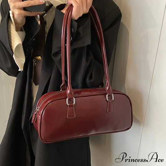 Spring Vintage Faux Leather Underarm Shoulder Bag shoulder-250126