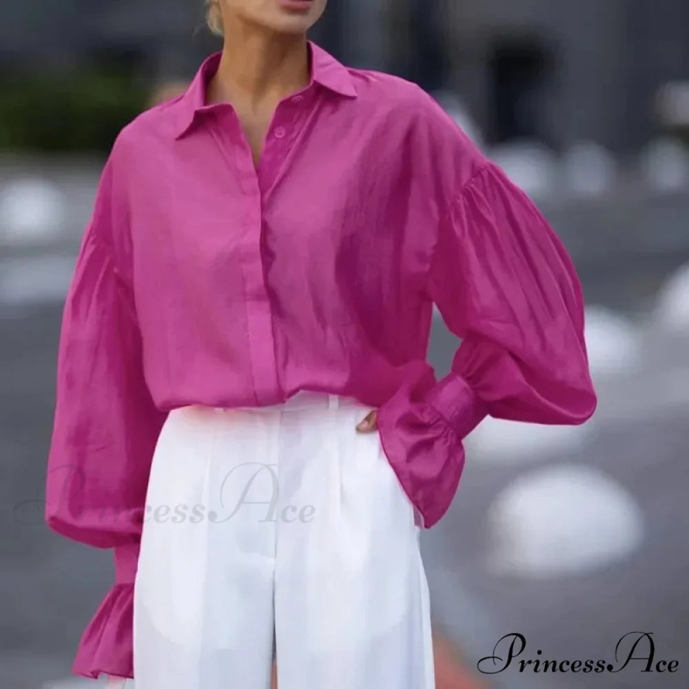 Spring Workplace Informal Blouse Pink / S blouse-250223