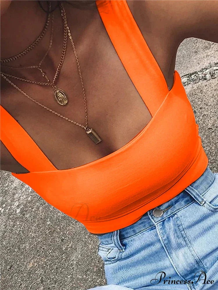 Square Neck Sleeveless Summer Crop Women Black Casual Basic T Shirt Off Shoulder Cami Sexy Backless Tank top