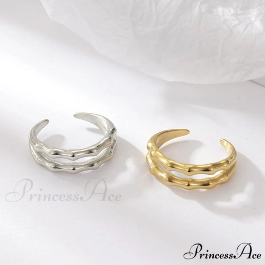 Stainless Steel Casting Double Layer Bamboo Ring