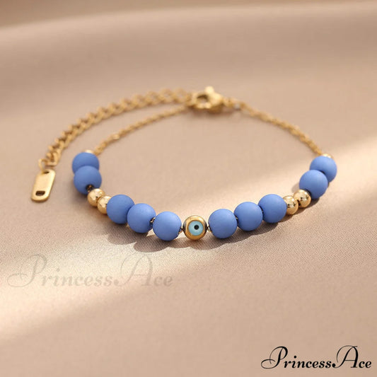 Stainless Steel Crystal Beaded Devil’s Eye Fashion Bracelet