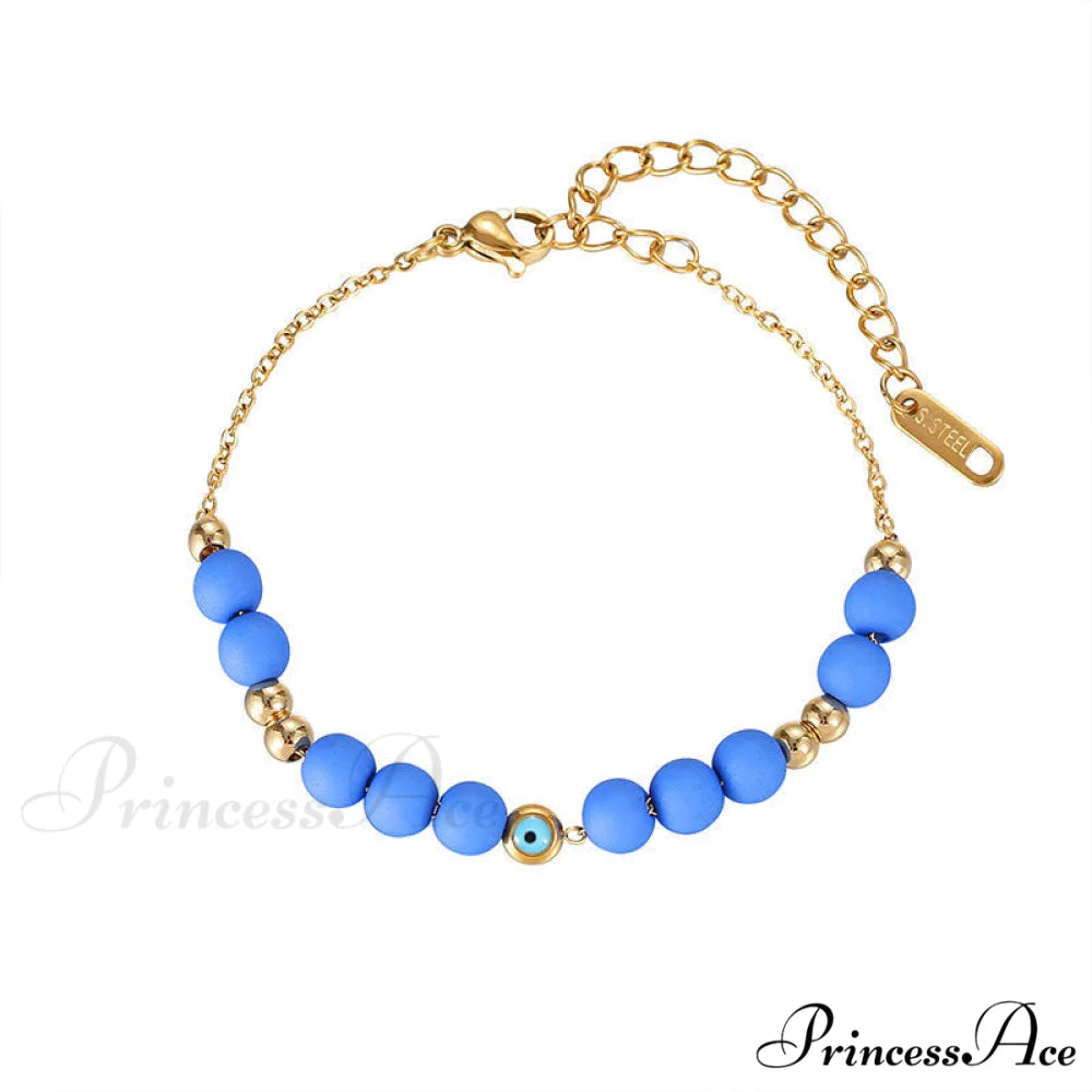 Stainless Steel Crystal Beaded Devil’s Eye Fashion Bracelet