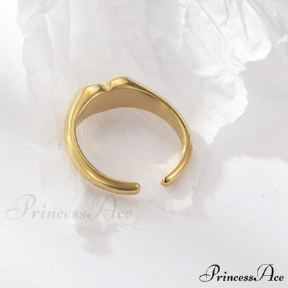 Stainless Steel Glossy Heart Rings