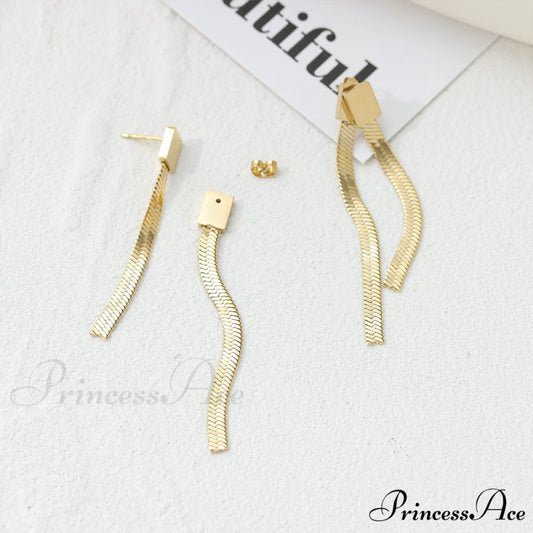 Stainless Steel Snake Chain Pendant Earrings