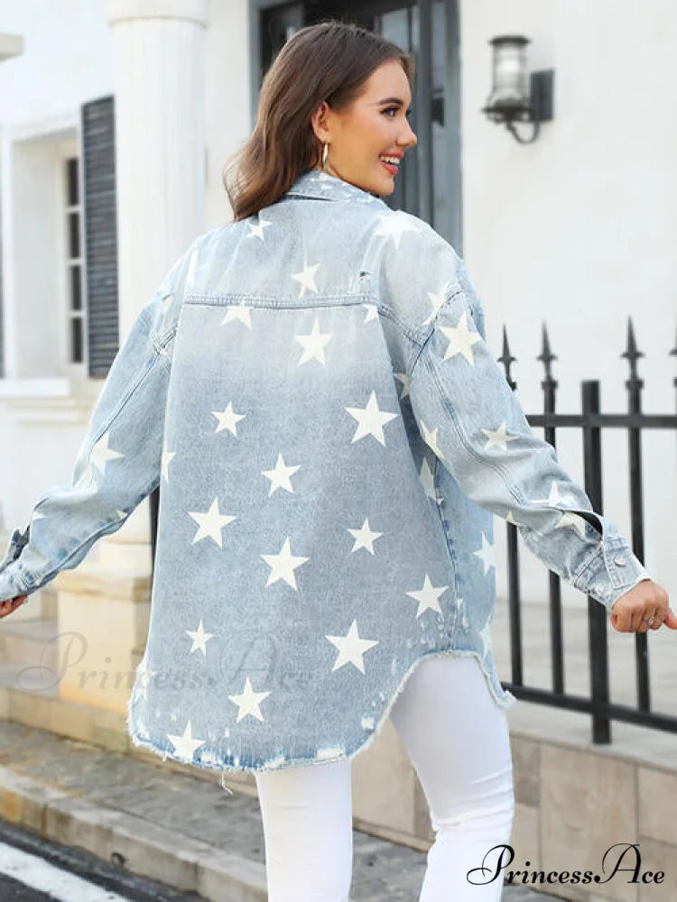 Star Jacket with Denim Pockets