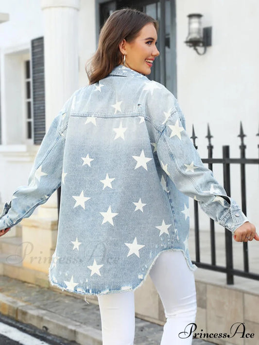 Star Jacket with Denim Pockets
