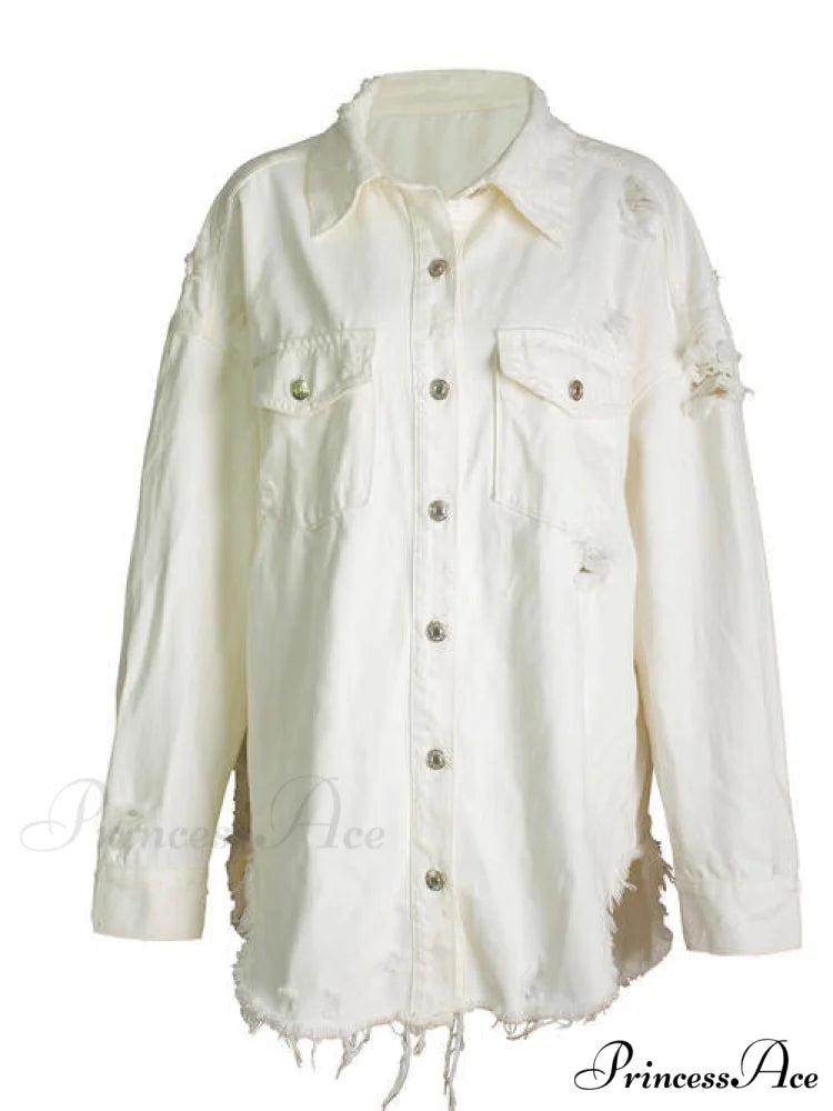 Star Jacket with Denim Pockets Ivory / S