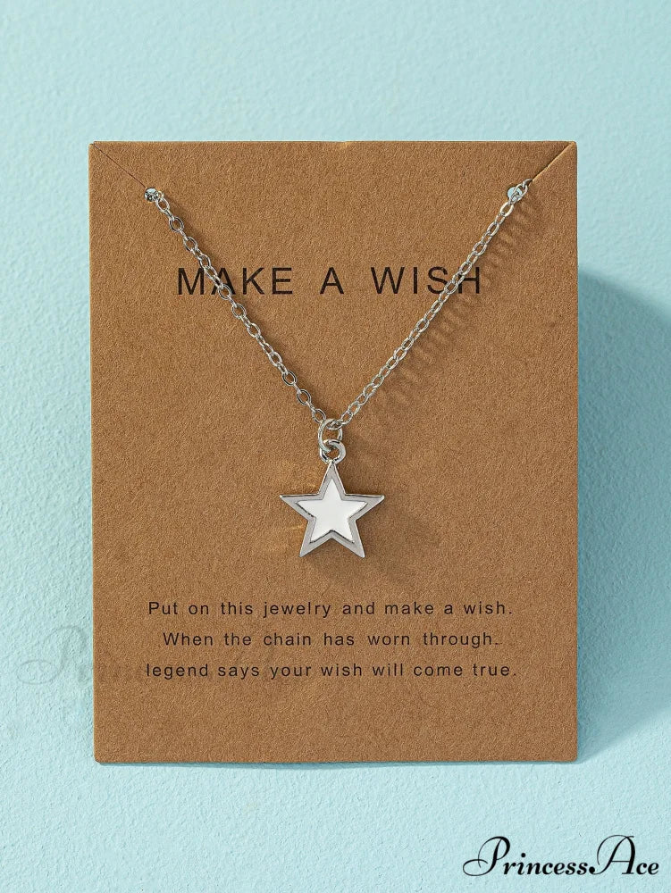 Star Pendant Necklace White / one-size