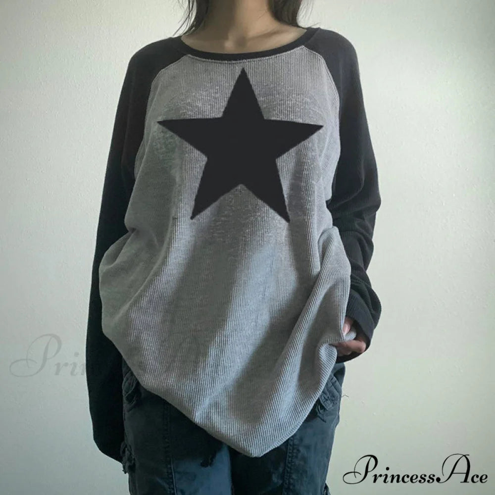 Star Print Oversized T-shirts