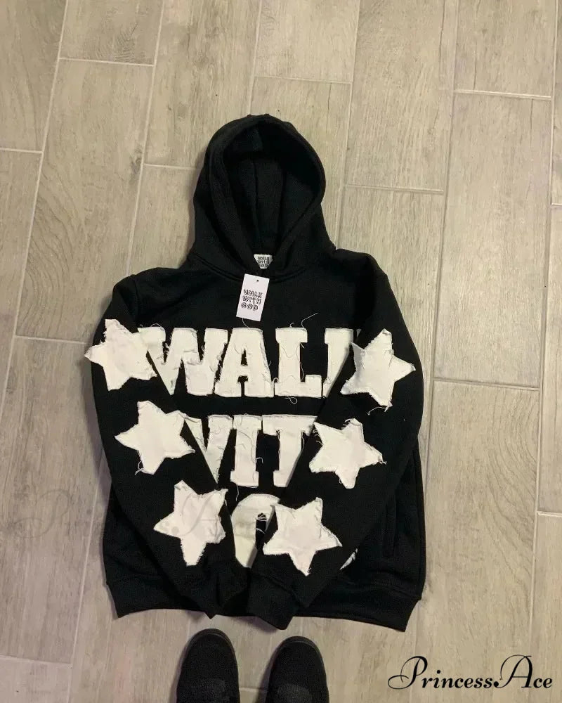 Stellar Patch Embroidery Hoodie hoodies-241228