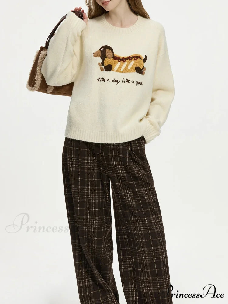 Stitched Circular Neck Dropped Sleeve Jumper swraters-241228