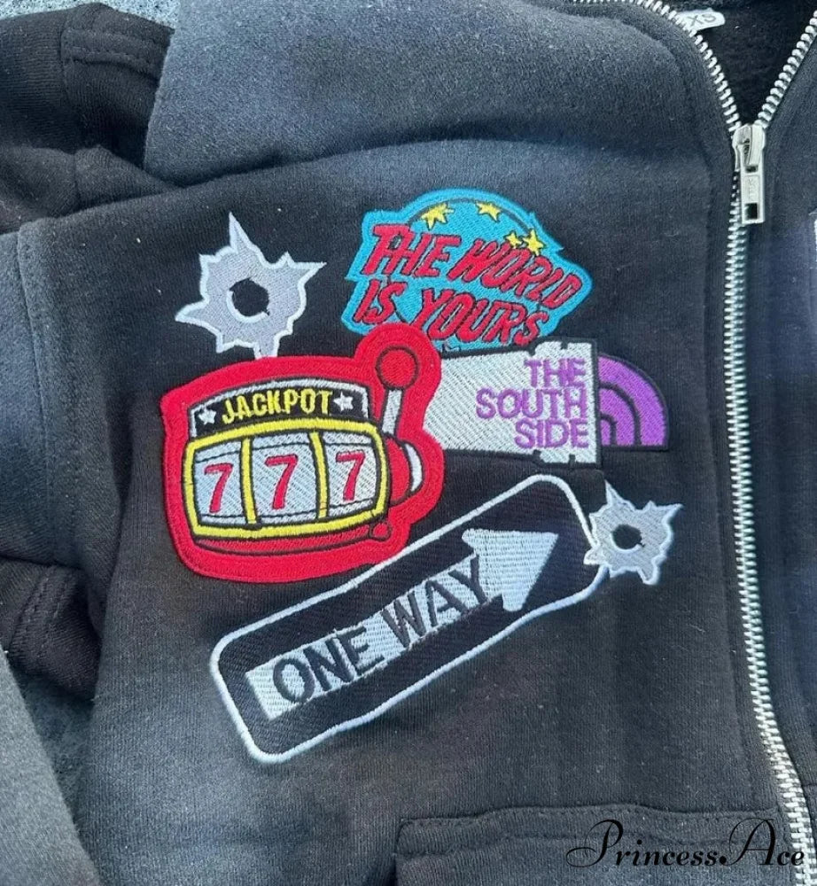 Stitched Zip Hoodie hoodies-241228