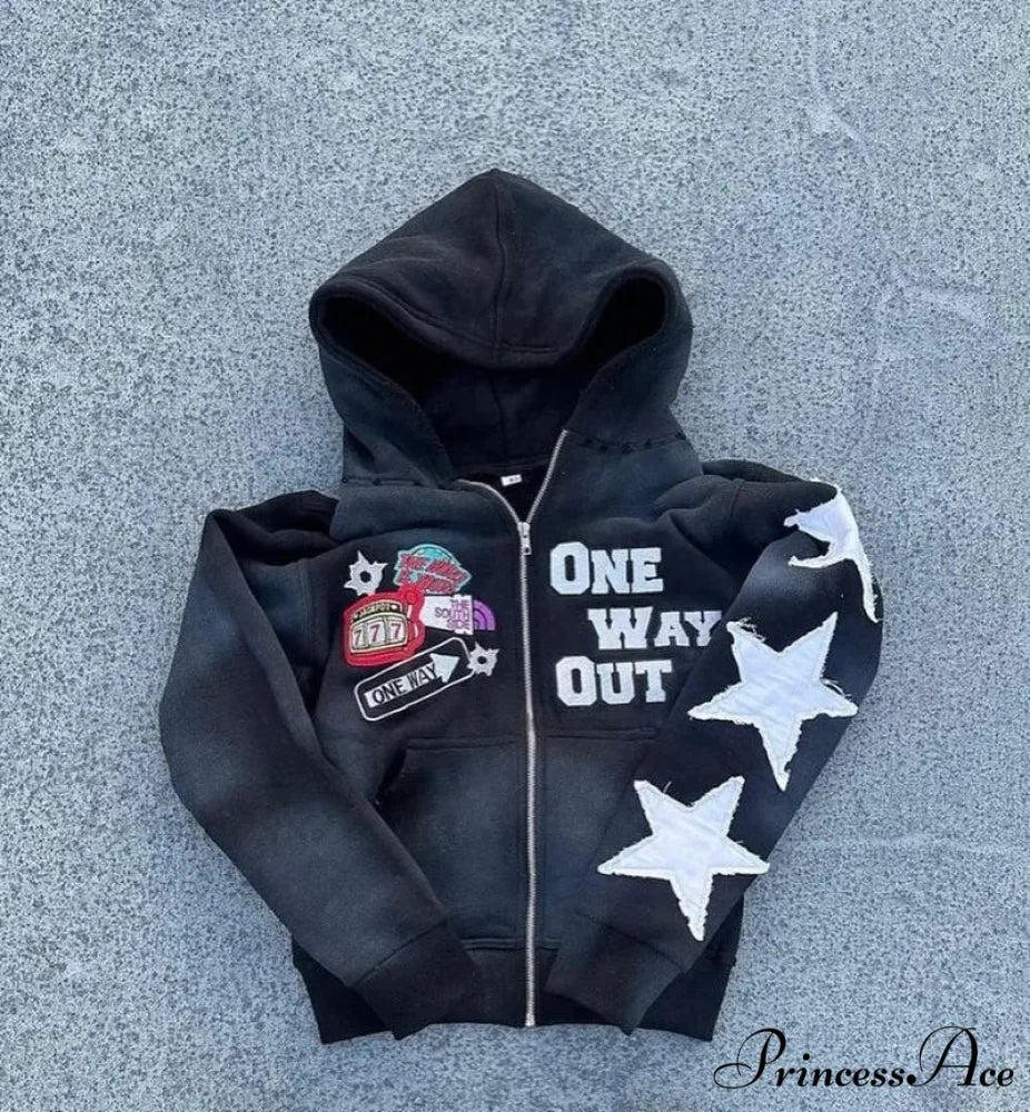 Stitched Zip Hoodie hoodies-241228