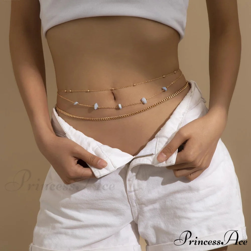 Stone 3 - beaded waist chain pieces