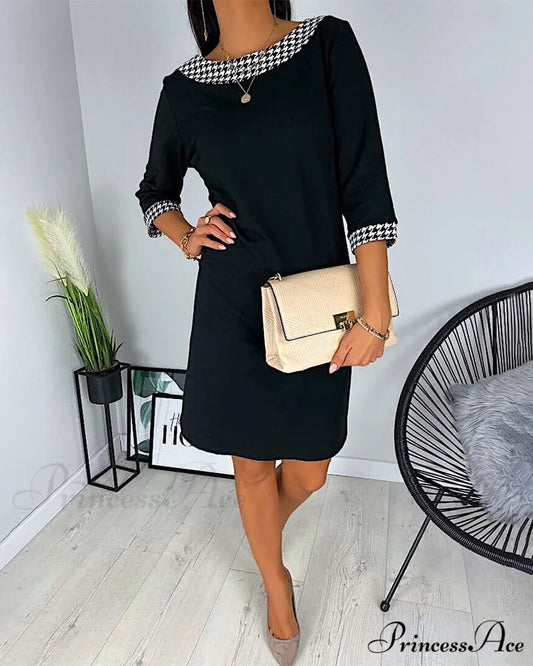Straight Dress with Round Neck Input: Blue Cotton T-Shirt Output: Cotton T-Shirt in Blue Input: Leather Crossbody Bag
