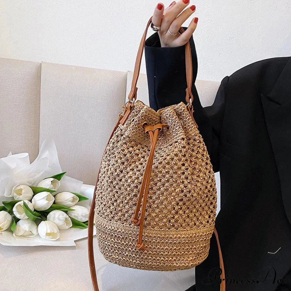 Stranded Straw Seaside Crossbody Travel Handbag handbag-250126