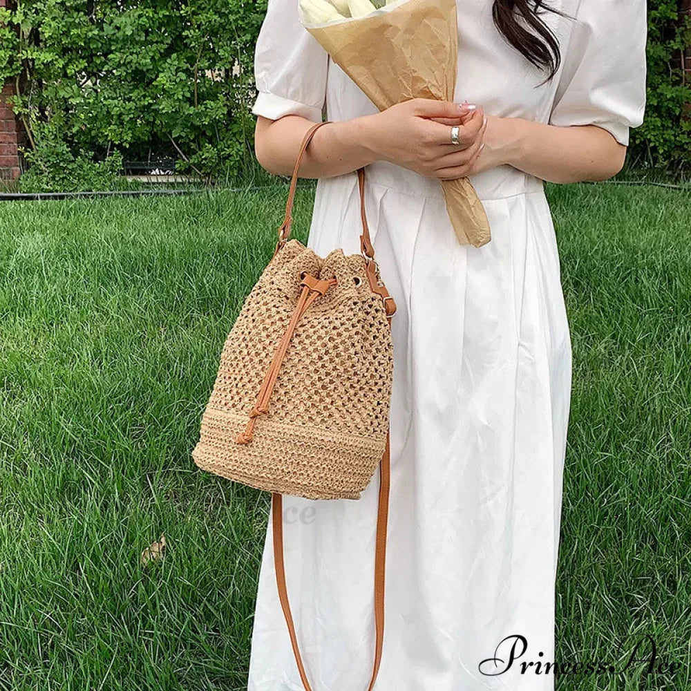 Stranded Straw Seaside Crossbody Travel Handbag handbag-250126