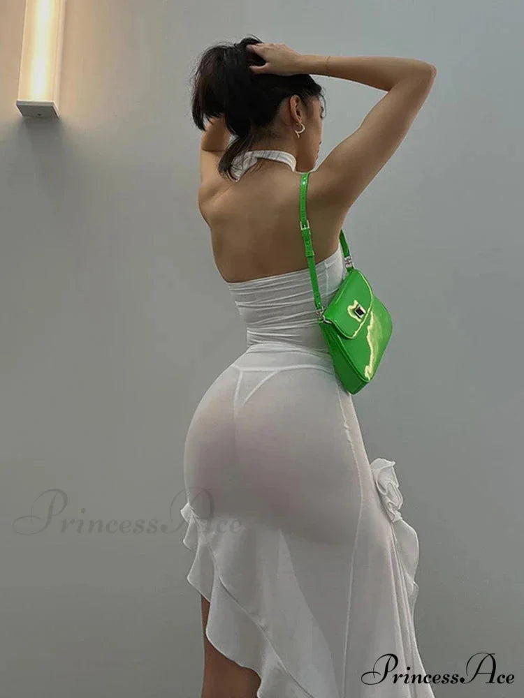 Strapless Appliqued Asymmetrical Off Shoulder Slim Split Elegant Party Club Bodycon Dress