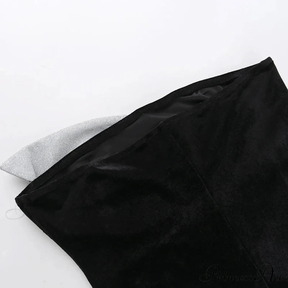 Strapless Backless Pleated Sexy Shinny Bow Mini Chic Patchwork Banquet Ball Evening Bodycon Dress