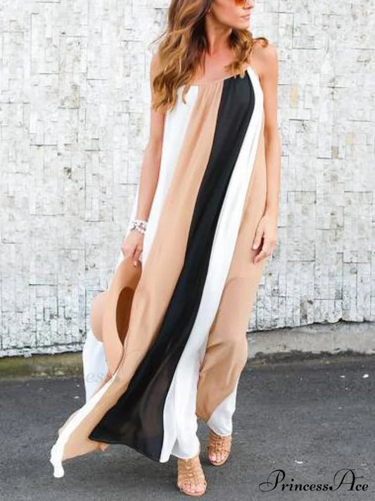 Strapless Summer Beach Dress S / KHAKI