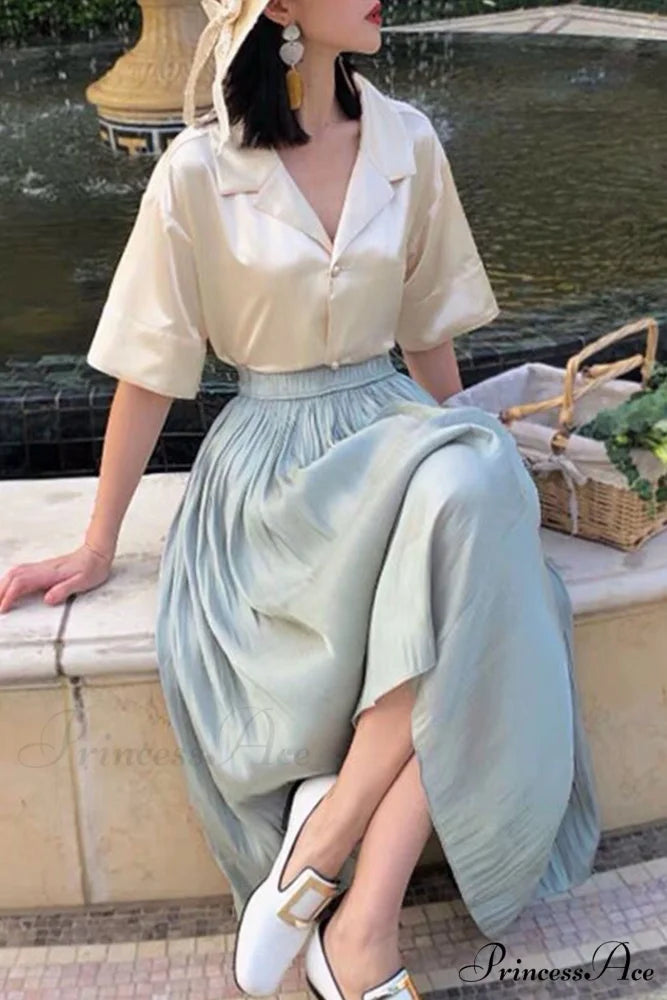 Streamer Crinkle Skirt Green / M