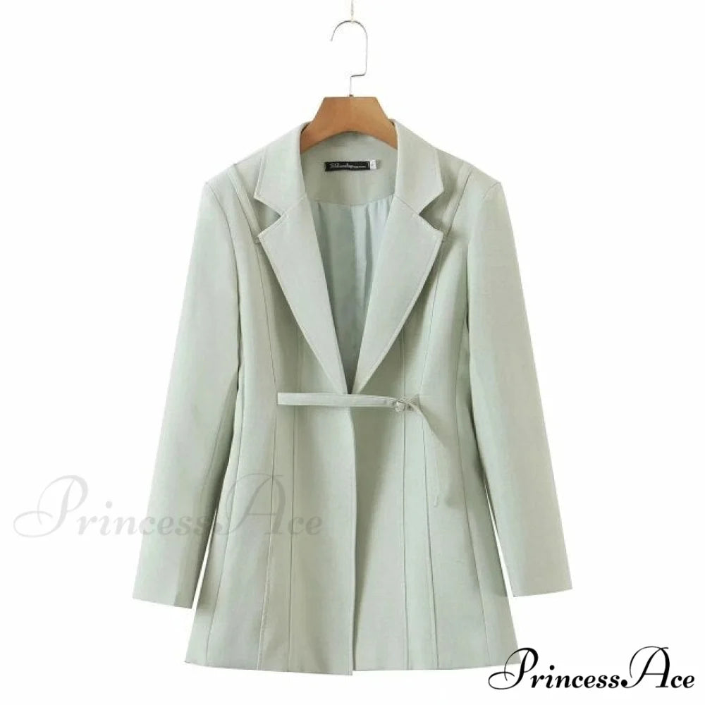 Streetwear Green Lace Up Blazer green / S