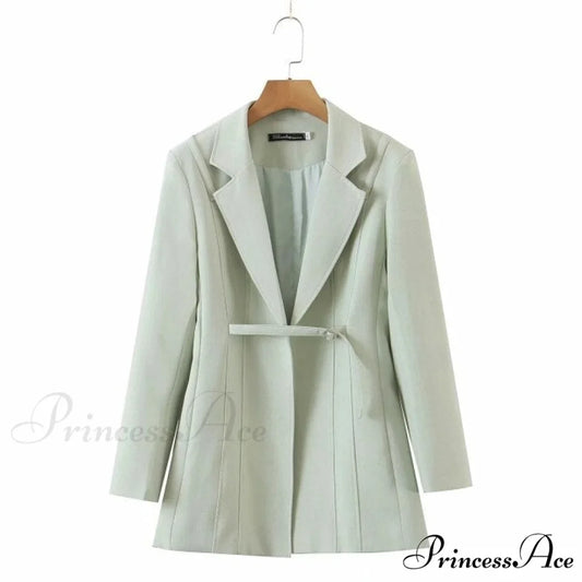 Streetwear Green Lace Up Blazer green / S