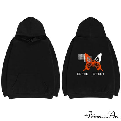 Streetwear Hip Hop Punk Casual Loose Hoodie black / S